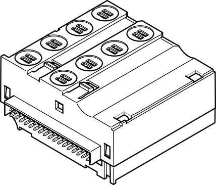 Festo 560967 electrical interlinking module VMPAL-EVAP-10-1-4 Valve size: 10 mm, Max. number of valve positions: 4, Max. number of solenoid coils: 4, Integrated function: Colour-coded assignment of the valve function, Nominal operating voltage DC: 24 V