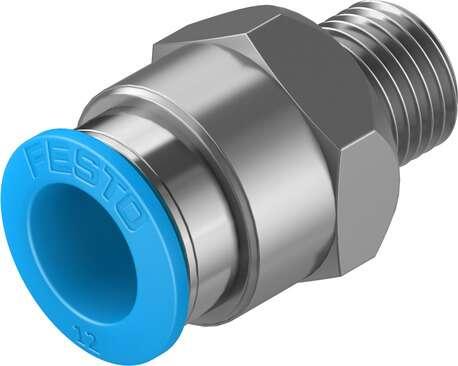 Festo 164980 push-in fitting QS-1/4-12 male thread with external hexagon. Size: Standard, Nominal size: 8,5 mm, Type of seal on screw-in stud: coating, Assembly position: Any, Container size: 10