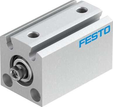 Festo 188089 short-stroke cylinder ADVC-12-10-I-P-A For proximity sensing, piston-rod end with female thread. Stroke: 10 mm, Piston diameter: 12 mm, Cushioning: P: Flexible cushioning rings/plates at both ends, Assembly position: Any, Mode of operation: double-acting