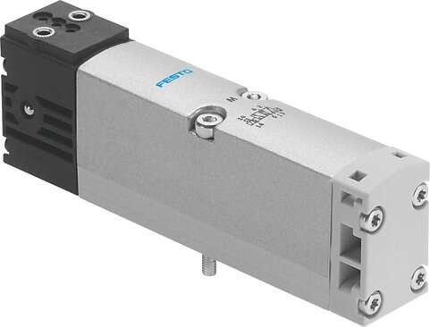 Festo 546740 basic valve VSVA-B-M52-A-A2-P1 Width 18 mm Valve function: 5/2 monostable, Type of actuation: electrical, Valve size: 18 mm, Standard nominal flow rate: 550 l/min, Operating pressure: 2 - 10 bar