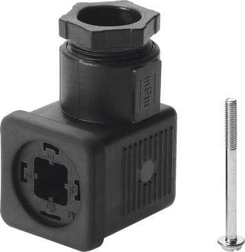 Festo 171157 plug socket MSSD-C-4P Mounting type: On solenoid valve with M3 central screw, Assembly position: Any, Product weight: 22 g, Electrical connection: (* 3-pin, * Plug socket angled, * Plug pattern type A to EN 175301-803, * Per DIN EN 175301-803, * Rectangul