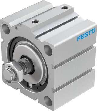 Festo 188319 short-stroke cylinder ADVC-80-25-A-P-A For proximity sensing, piston-rod end with male thread. Stroke: 25 mm, Piston diameter: 80 mm, Based on the standard: (* ISO 6431, * Hole pattern, * VDMA 24562), Cushioning: P: Flexible cushioning rings/plates at bot