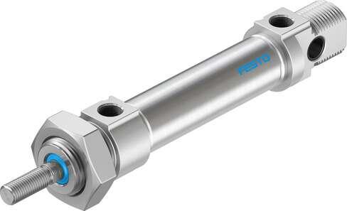 Festo 19236 standards-based cylinder DSNU-20-40-PPV-A Based on DIN ISO 6432, for proximity sensing. Various mounting options, with or without additional mounting components. With adjustable end-position cushioning. Stroke: 40 mm, Piston diameter: 20 mm, Piston rod th
