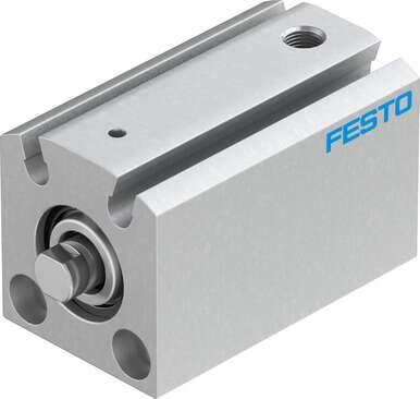 Festo 530571 short-stroke cylinder AEVC-12-10-P-A Without thread on piston rod Stroke: 10 mm, Piston diameter: 12 mm, Spring return force, retracted: 4 N, Cushioning: P: Flexible cushioning rings/plates at both ends, Assembly position: Any