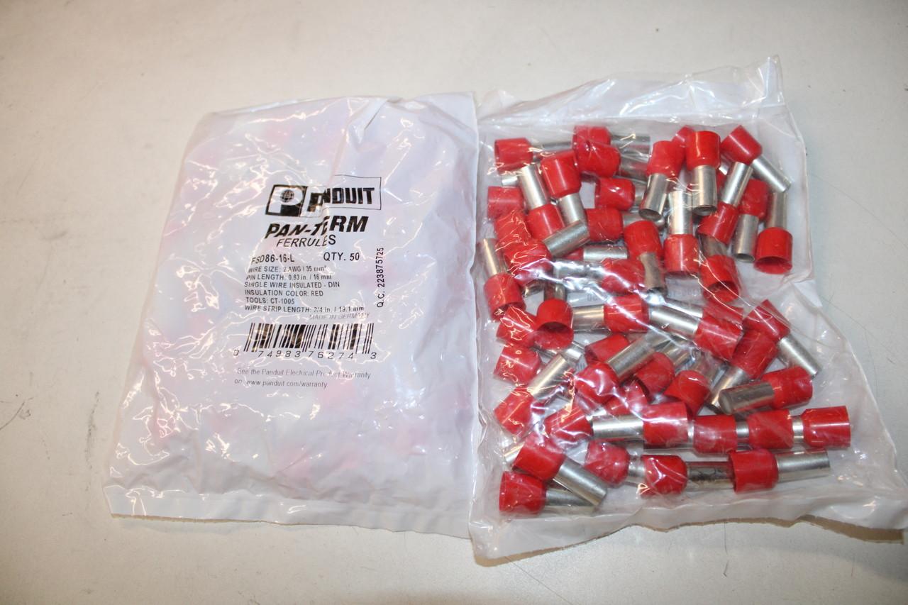Panduit FSD86-16-L DIN 46228 Part 4, UL 486F Listed, CSA Insulated single wire ferrules (DIN or French color code)