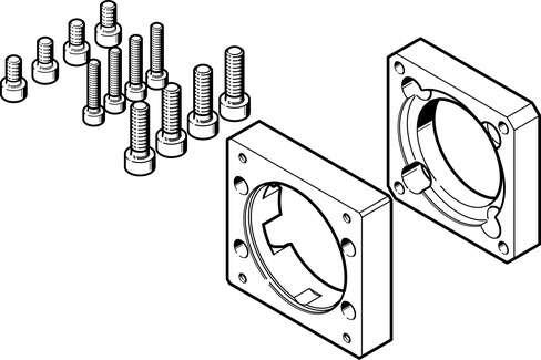 Festo 1460111 motor flange EAMF-A-48C-60G/H Assembly position: Any, Storage temperature: -25 - 60 °C, Relative air humidity: 0 - 95 %, Ambient temperature: -10 - 60 °C, Product weight: 224 g
