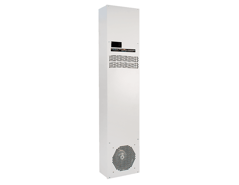 Saginaw Control SCE-HE24W120V Exchanger, Heat, Height:47.16", Width:10.24", Depth:5.95", Powder coated steel Cover RAL 7035 River Texture over Aluzinc coated steel