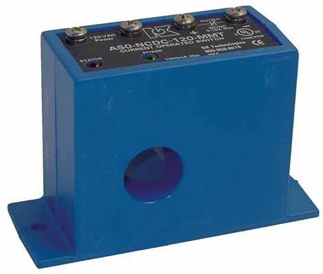 NK Technologies AS0-NCAC-120 AC Current Switch, Solid Core,  Field Adjustable,  3-350 mA Setpoint Range, 120 VAC Powered ,  N.C., 1 A @ 240 VAC