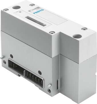 Festo 550663 pneumatic interface VABA-S6-1-X2 For valve terminals VTSA and VTSA-F, functions as adapter between the parallel linking in the terminal and the serial linking (concatenation) of CPX. Valve terminal interface: Type 44, VTSA, Diagnosis: Undervoltage, valves