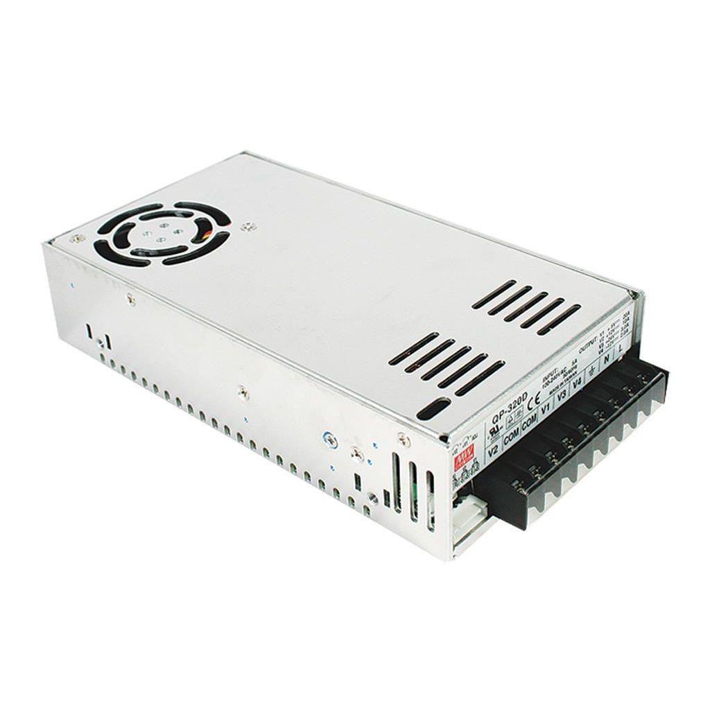 MEAN WELL QP-320D AC-DC Quad output enclosed power supply; Output 5Vdc at 20A +12Vdc at 10A +24Vdc at 5A -12Vdc at 2A