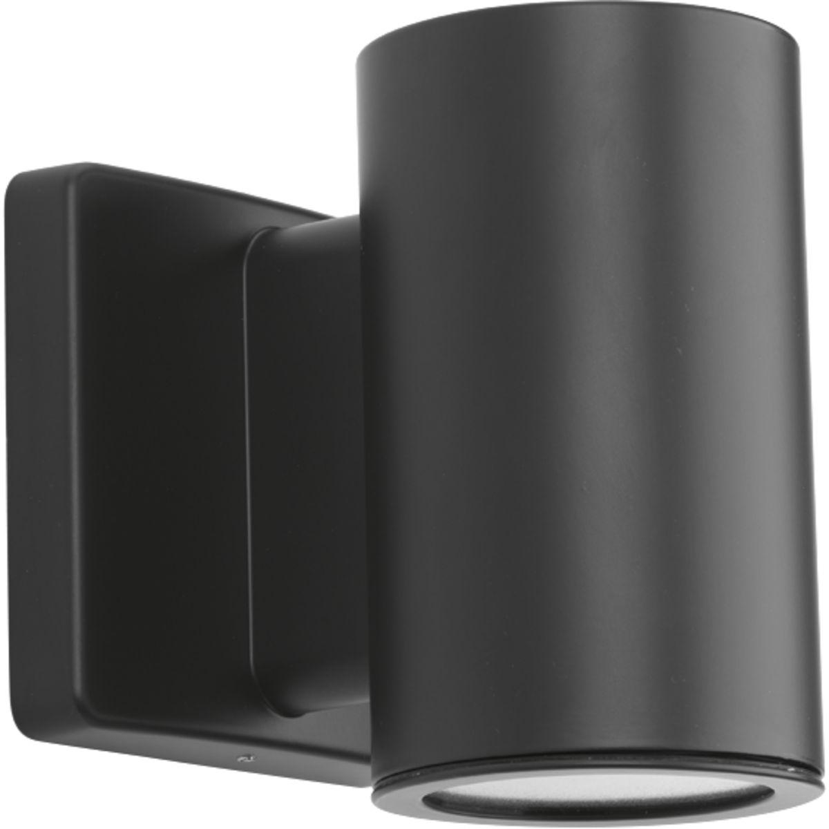 Hubbell P563000-143-30K Sleek, 3" LED cylindrical wall lantern with downlight in elegant Graphite finish.. Die-cast aluminum wall brackets and heavy-duty aluminum framing. Fade and chip-resistant. UL listed for wet locations. Can be used indoor or outdoor.  ; 3" LED wall mount d