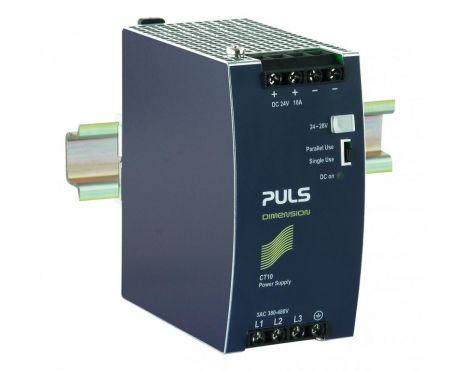 Puls CT10.241-C1 Power Supply, 240W, 380-480VAC  3PH, 24-28VDC, 10-9A with Conformal Coating