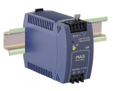 Puls ML30.106 Power Supply, 36W, 100-240VAC  1PH, ±12 or ±15VDC, 0-2.8A