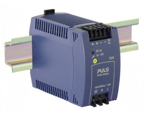 Puls ML50.100 Power Supply, 50W, 100-240VAC  1PH, 24-28VDC, 2.1-1.8A