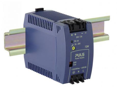Puls ML70.100 Power Supply, 72W, 100-120 / 200-240VAC  1PH, 24-28VDC, 3-2.6A