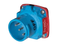 MELTRIC 63-18122-K16 DSN20 Plug (Inlet), 20A, 208 VAC, 2P+G configuration, type 4X, blue, UL/CSA