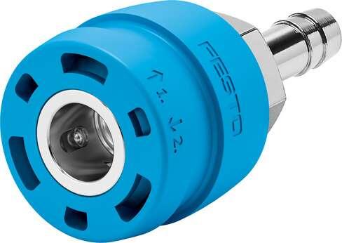 Festo 8059274 coupling socket NPHS-D6-P-BC9 Nominal size: 7 mm, Operating pressure complete temperature range: -0,95 - 10 bar, Standard nominal flow rate: 1448 l/min, Operating medium: Compressed air in accordance with ISO8573-1:2010 [7:-:-], Note on operating and pilo