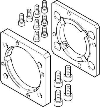 Festo 2372201 motor flange EAMF-A-80A-80G Assembly position: Any, Storage temperature: -25 - 60 °C, Relative air humidity: 0 - 95 %, Ambient temperature: -10 - 60 °C, Product weight: 399 g