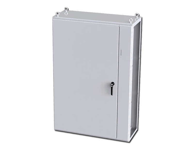 Saginaw Control SCE-SD181205LG 1DR IMS Disc. Enclosure, Height:70.87", Width:47.24", Depth:18.00", Powder coated RAL 7035 gray inside and out.