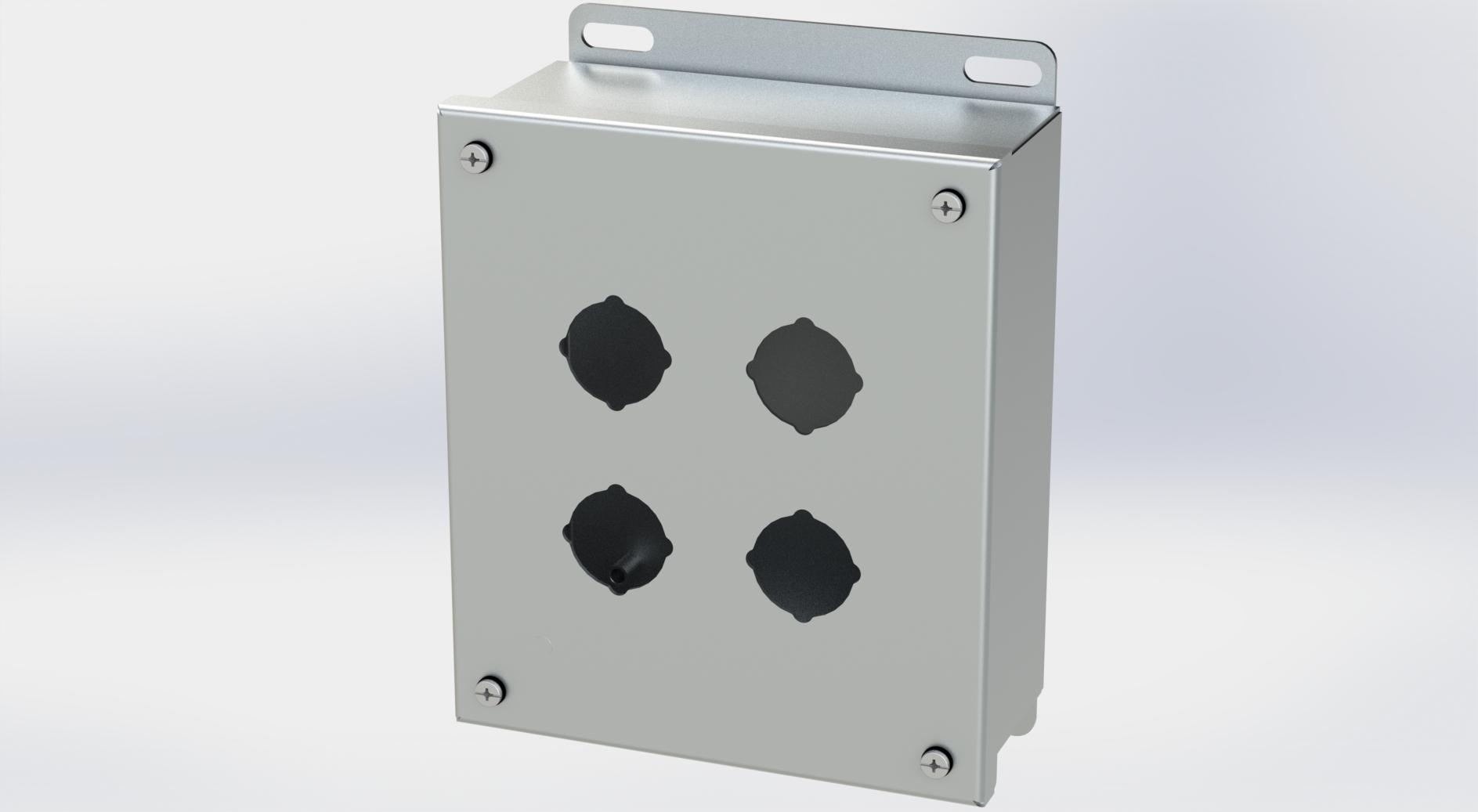 Saginaw Control SCE-4SPBSS6 S.S. PB Enclosure, Height:7.25", Width:6.25", Depth:3.00", #4 brushed finish on all exterior surfaces.