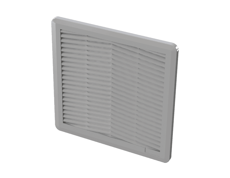 Saginaw Control SCE-N12FGA66LG Filter & Grille Assy. Type 12 RAL 7035, Height:9.84", Width:9.84", Depth:1.33", 