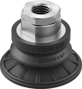 Festo 8073837 suction cup OGVM-50-A-N-G14F Suction cup height compensator: 11,5 mm, Min. workpiece radius: 35 mm, Nominal size: 7 mm, suction cup diameter: 50 mm, suction cup volume: 15 cm3