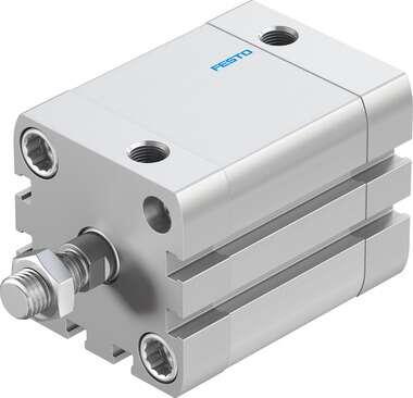 Festo 536294 compact cylinder ADN-40-30-A-P-A Per ISO 21287, with position sensing and external piston rod thread Stroke: 30 mm, Piston diameter: 40 mm, Piston rod thread: M10x1,25, Cushioning: P: Flexible cushioning rings/plates at both ends, Assembly position: Any