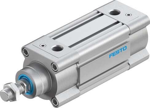 Festo 3657864 standards-based cylinder DSBC-63-60-D3-PPVA-N3 With adjustable cushioning at both ends. Stroke: 60 mm, Piston diameter: 63 mm, Piston rod thread: M16x1,5, Cushioning: PPV: Pneumatic cushioning adjustable at both ends, Assembly position: Any