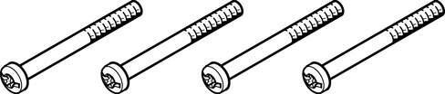 Festo 550216 screw CPX-M-M3X22-S-4X for modular electrical terminal CPX. Corrosion resistance classification CRC: 1 - Low corrosion stress, Materials note: Conforms to RoHS, Material screws: Steel