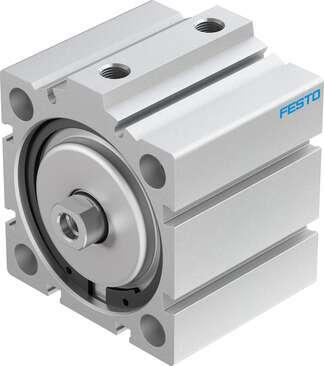 Festo 188291 short-stroke cylinder ADVC-63-25-I-P No facility for sensing, piston-rod end with female thread. Stroke: 25 mm, Piston diameter: 63 mm, Based on the standard: (* ISO 6431, * Hole pattern, * VDMA 24562), Cushioning: P: Flexible cushioning rings/plates at b