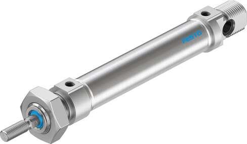 Festo 19201 standards-based cylinder DSNU-16-50-P-A Based on DIN ISO 6432, for proximity sensing. Various mounting options, with or without additional mounting components. With elastic cushioning rings in the end positions. Stroke: 50 mm, Piston diameter: 16 mm, Pist