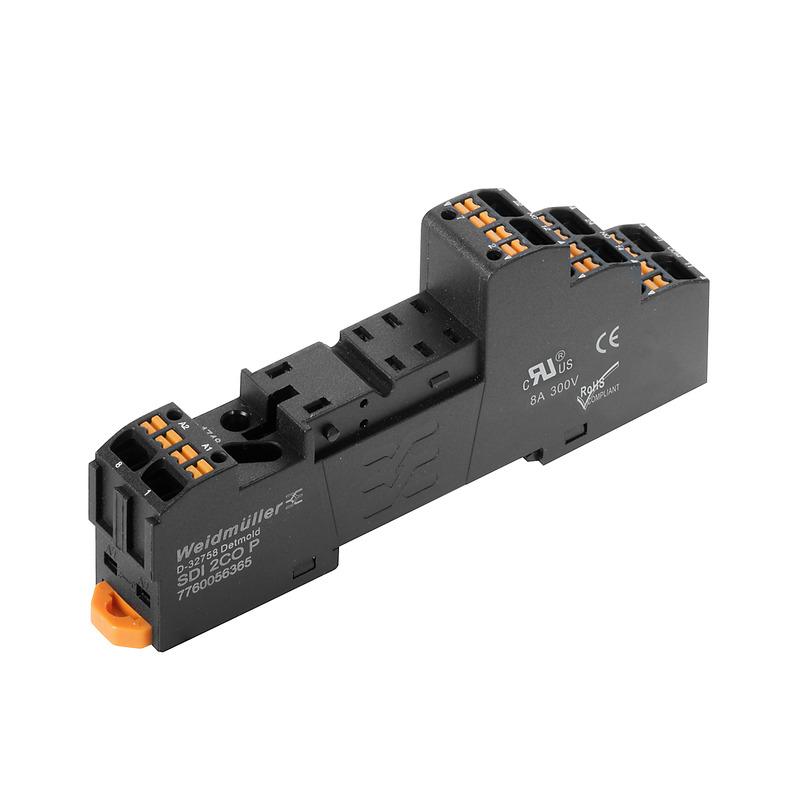 Weidmuller 7760056365 D-SERIES DRI, Relay socket, Number of contacts: 2,  CO contact, Continuous current: 8 A, PUSH IN