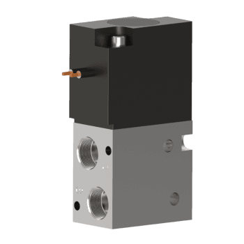 Humphrey L31024VDC Solenoid Valves, Small 2-Way & 3-Way Solenoid Operated, Number of Ports: 3 ports, Number of Positions: 2 positions, Valve Function: Latching Solenoid, Piping Type: Inline, Direct Piping, Coil Entry Orientation: Standard, over port 2, Size (in)  HxWxD: 2.3