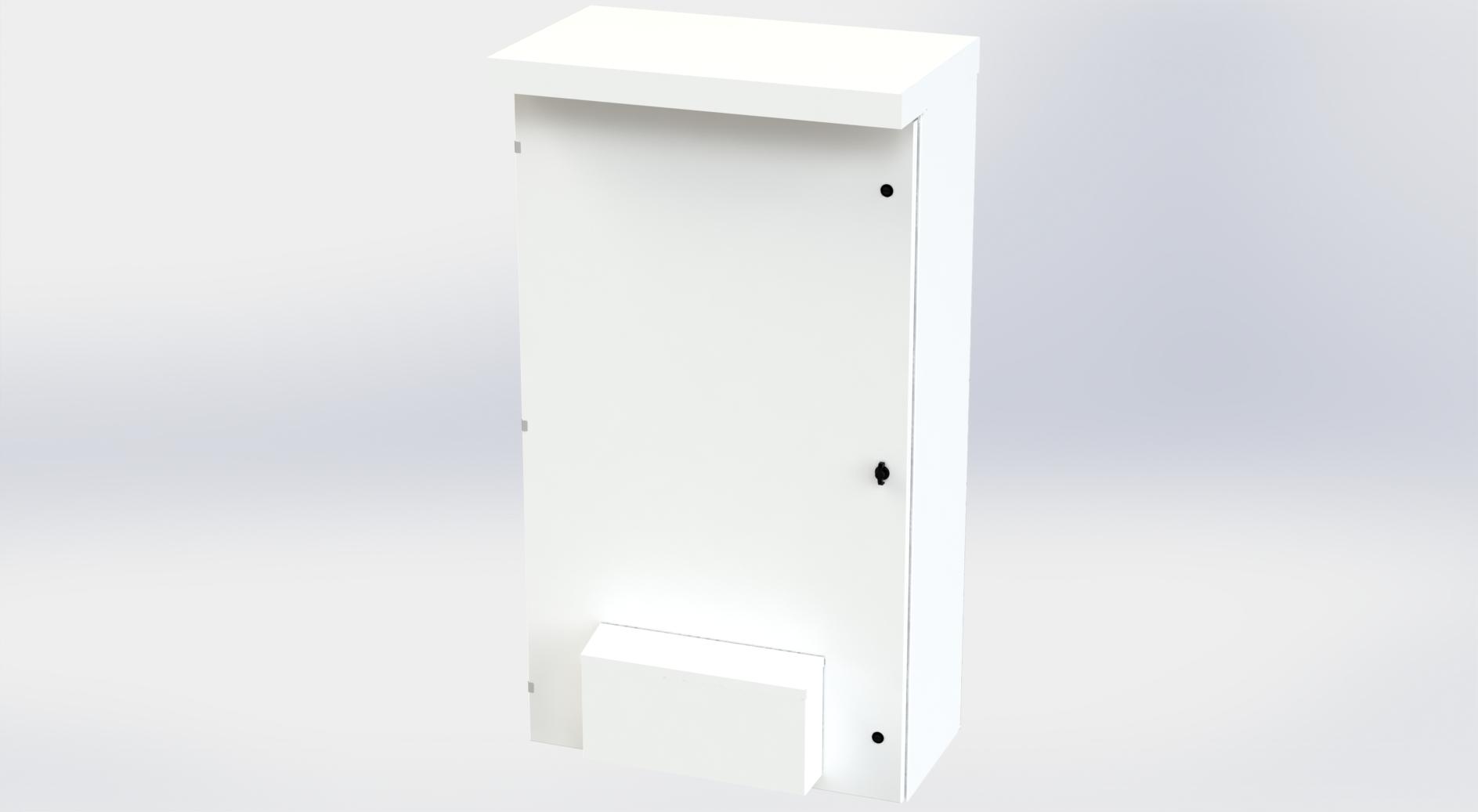 Saginaw Control SCE-65VR3616 Enclosure, Vented Type 3R, Height:65.00", Width:36.00", Depth:16.00", White powder coating inside and out. Optional sub-panels are powder coated white.