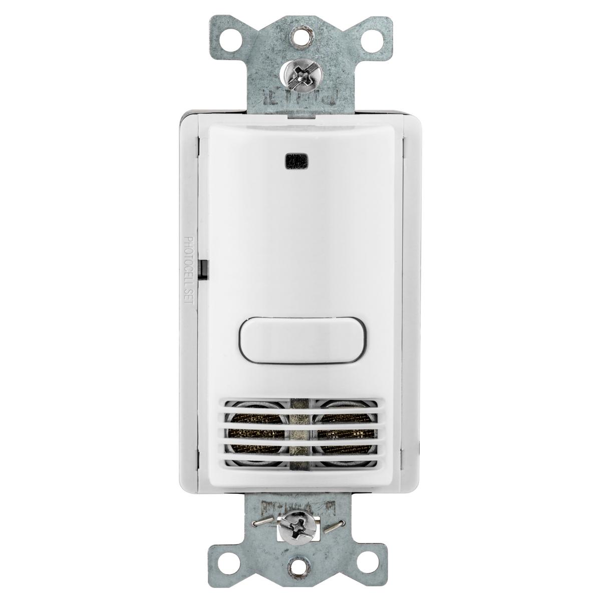 Hubbell AU2001W1 Occupancy Sensing Products, Wall Switch,Vacancy, Ultrasonic, 1 Relay, 1000 Square Feet, 800W Incandescent, 1000WFluorescent @ 120V AC, 1800W Fluorescent @ 277VAC,120/277V AC, WithPhotocell, White 