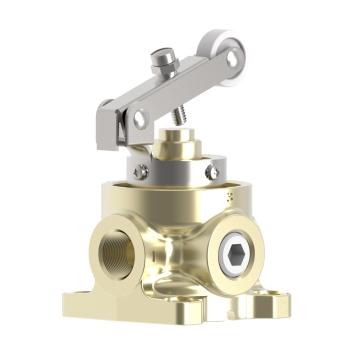 Humphrey V500C210 Mechanical Valves, Roller Cam Operated Valves, Number of Ports: 2 ports, Number of Positions: 2 positions, Valve Function: Normally closed, Piping Type: Inline, Direct Piping, Approx Size (in) HxWxD: 4.95 x 3 x 2.94, Media: Vacuum