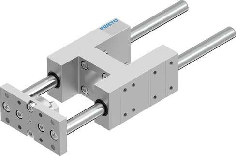 Festo 2784152 guide unit EAGF-V2-KF-50-200 For electric cylinder ESBF. Size: 50, Stroke: 200 mm, Reversing backlash: 0 µm, Assembly position: Any, Guide: Recirculating ball bearing guide