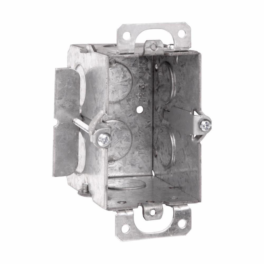 Eaton Corp TP217 Eaton Crouse-Hinds series Switch Box, (1) 1/2", Conduit (no clamps), 2-1/2", (1) 1/2", Steel, Ears, Gangable, 12.5 cubic inch capacity