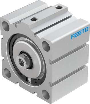 Festo 188310 short-stroke cylinder ADVC-80-20-I-P-A For proximity sensing, piston-rod end with female thread. Stroke: 20 mm, Piston diameter: 80 mm, Based on the standard: (* ISO 6431, * Hole pattern, * VDMA 24562), Cushioning: P: Flexible cushioning rings/plates at b