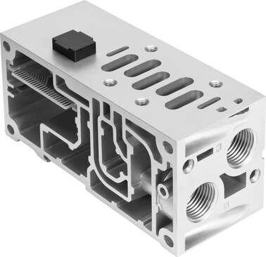 Festo 560841 manifold sub-base VABV-S2-2S-G12-T2 Grid dimension: 59 mm, Valve terminal type: 44, Operating pressure: -0,9 - 10 bar, CE mark (see declaration of conformity): to EU directive low-voltage devices, Corrosion resistance classification CRC: 0 - No corrosion 