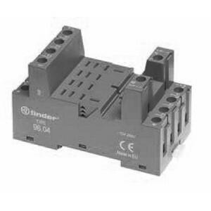 Finder 96.04.0 Plug-in socket - Finder - Rated current 10A - Box-clamp connections - DIN rail mounting - Black color - IP20