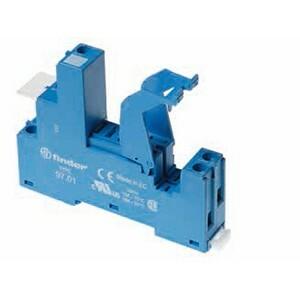 Finder 97.01SPA Plug-in socket with plastic retaining / release clip - Finder - Rated current 16A - Box-clamp connections - DIN rail mounting - Blue color - IP20