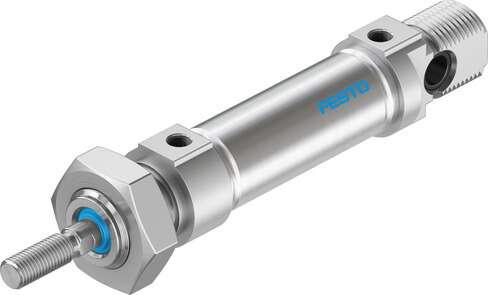 Festo 19198 standards-based cylinder DSNU-16-10-P-A Based on DIN ISO 6432, for proximity sensing. Various mounting options, with or without additional mounting components. With elastic cushioning rings in the end positions. Stroke: 10 mm, Piston diameter: 16 mm, Pist