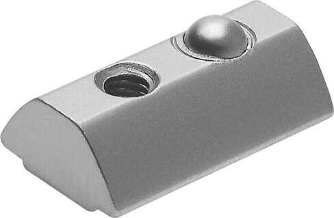 Festo 189655 slot nut HMBN-8-M5 for profile columns (Type HMBS-...) with 5 or 8 mm slot width. Assembly position: Any, Corrosion resistance classification CRC: 2 - Moderate corrosion stress, Materials note: Free of copper and PTFE