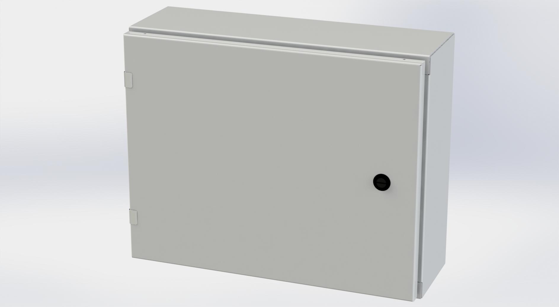 Saginaw Control SCE-16EL2006LPLG EL Enclosure, Height:16.00", Width:20.00", Depth:6.00", RAL 7035 gray powder coating inside and out. Optional sub-panels are powder coated white.