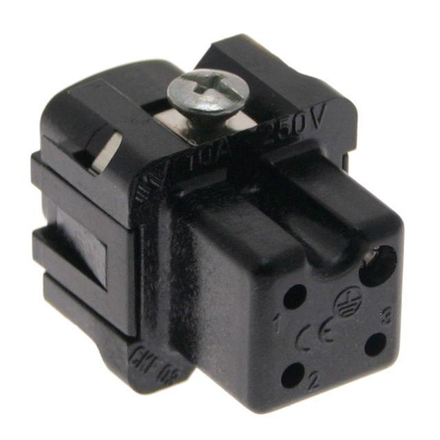 Mencom CKF-03N Standard, CK series, Female Rectangular Insert, size 21.21, 4 pin, 10 amp, Screw, Black