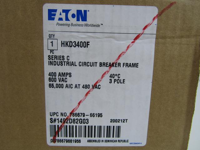 HKD3400F Part Image. Manufactured by Eaton.
