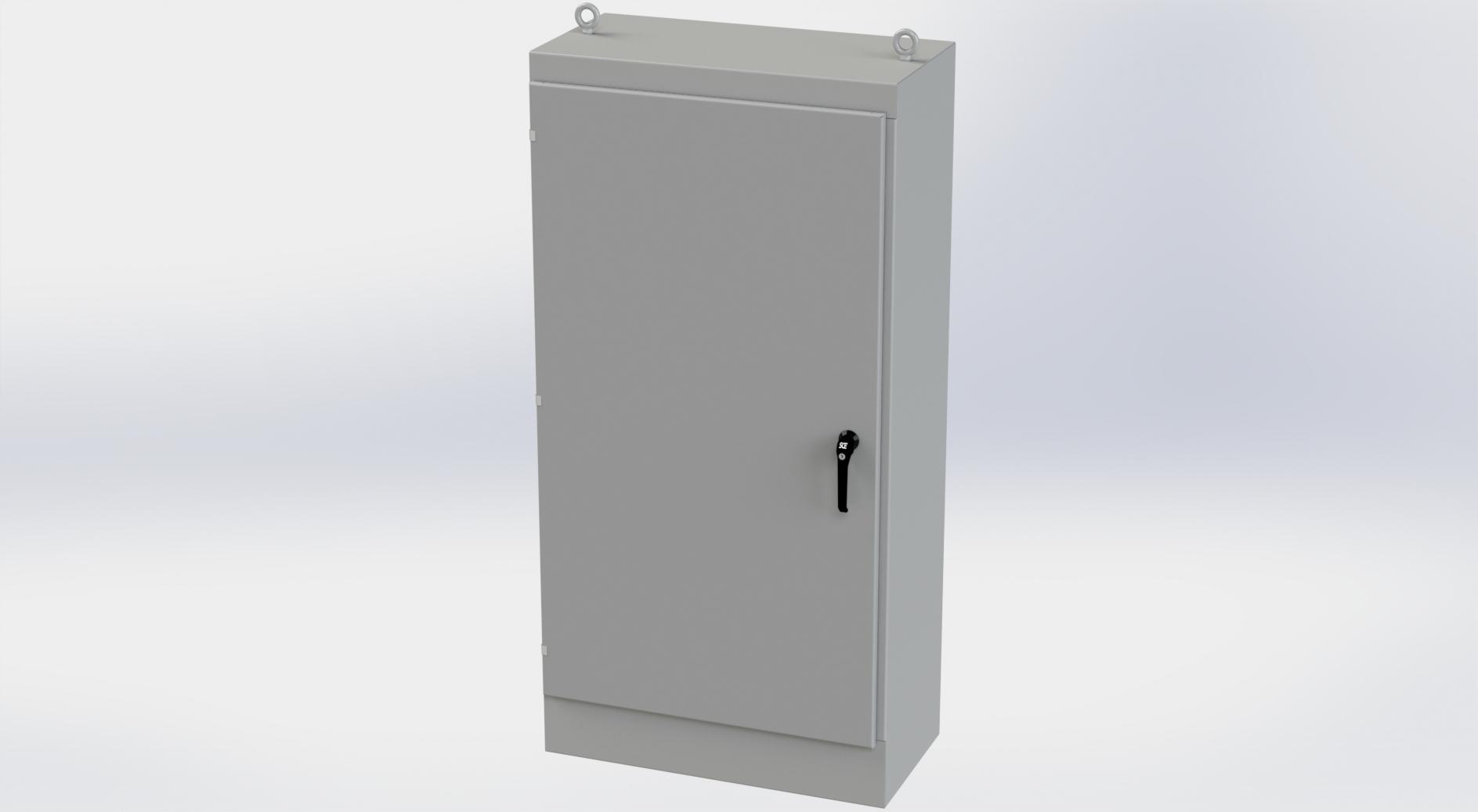 Saginaw Control SCE-723618FS FS Enclosure, Height:72.00", Width:36.00", Depth:18.00", ANSI-61 gray powder coat inside and out. Optional sub-panels are powder coated white.