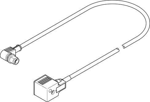 Festo 3579461 connecting cable NEBV-A1W3-K-0.3-N-M12W3 Authorisation: c CSA us (OL), Cable identification: Without inscription label holder, Product weight: 60 g, Electrical connection 1, function: Field device side, Electrical connection 1, design: Angular