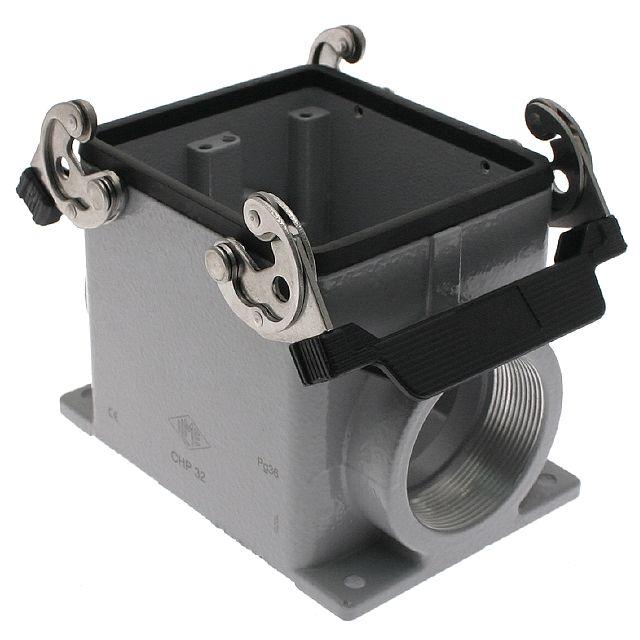 Mencom CHP-32 Standard, Rectangular Base, Double Latch, Surface mount, size 77.62, Side PG36 cable entry